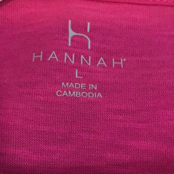 HANNAH lacey woman's top good length sz L rose - Picture 4 of 5